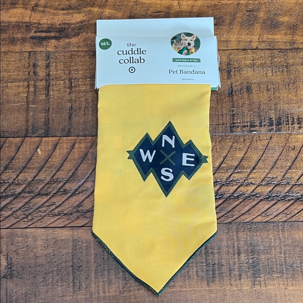 Target Yellow and Blue Reversible Checkered Pet Bandana